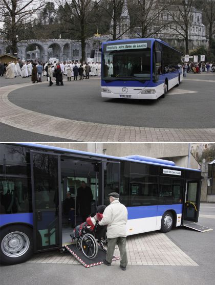 Nasazení autobusu Mercedes-Benz Citaro ve francouzském poutním městě Lourdes