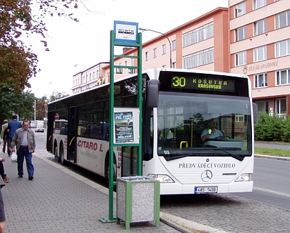 Předváděcí Mercedes-Benz Citaro L v ulicích Plzně