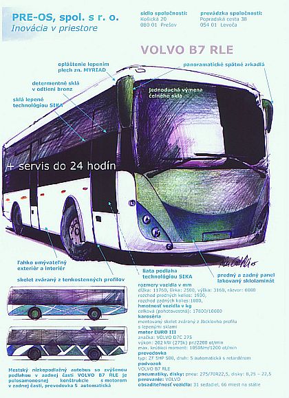 Volvo B7 RLE se slovenskou karosérií ve zkušebním provozu na lince Connexu.