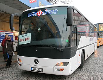 EUROLINES přepravily za prvních 6 dnů stovky cestujících na lince Praha-Brno.