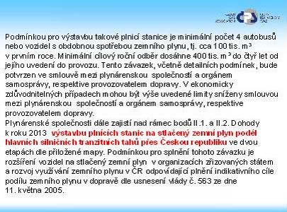 CNG - STLAČENÝ ZEMNÍ PLYN V DOPRAVĚ V ČESKÉ REPUBLICE.