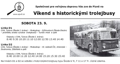 Víkend s historickými trolejbusy v  Plzni 23 a 24.9.2006.