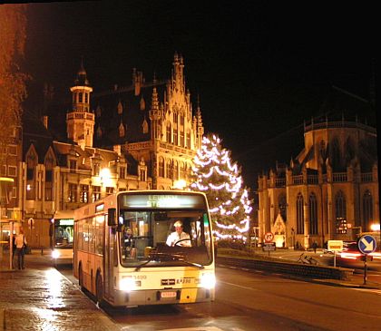 Pěší zóna a MHD - příklad z Belgie.