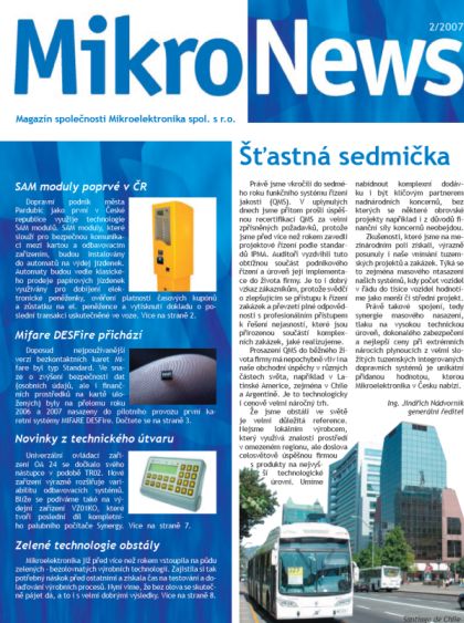 Vychází druhé číslo MikroNews - bulletinu firmy Mikroelektronika.