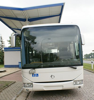 Záběry autobusu Crossway LE Interurbano ve Vysokém Mýtě.