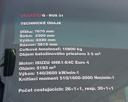 BUSportál SK: Diaľkový a prímestský malokapacitný autobus ISUZU TURQUOISE