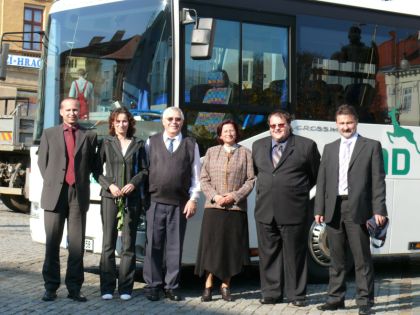 Prezidentský pár Václav a Livia Klausovi  v Rumburku křtil nový autobus