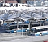 Snímek ze zkušebního provozu  nového a originálně řešeného autobusového nádraží
