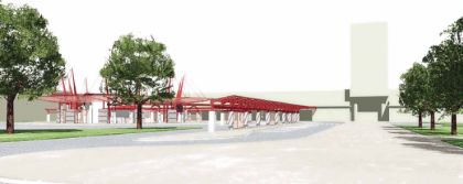 Vizualizace navrhované  budoucí podoby autobusového nádraží v Chebu