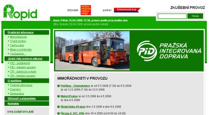 ROPID: Nový web Pražské integrované dopravy: