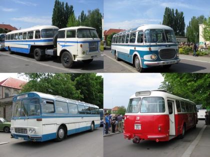 Z oslav 100 let od zavedení první autobusové linky v Čechách.