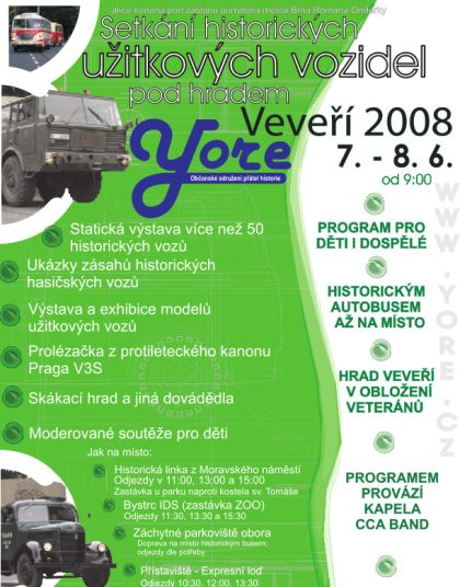 Setkání historických užitkových vozidel pod hradem Veveří 7. a 8.6.2008