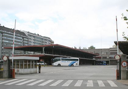 Autobusová pohlednice ze španělské Galicie.