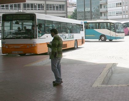 Autobusová pohlednice ze španělské Galicie.