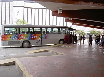 Autobusová pohlednice ze španělské Galicie.