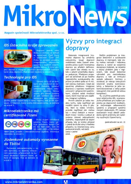 MikroNews  3/2008: Vyšel další magazín společnosti Mikroelektronika spol. s r.o.