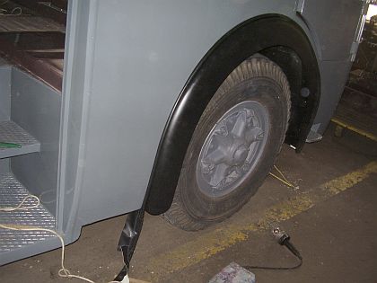 Záběry ze závěru renovace autobusu Škoda 706 RO.