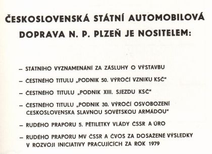 RETRO: Z publikace 35 let ČSAD n.p. Plzeň - Práce a úspěchy uplynulých let -