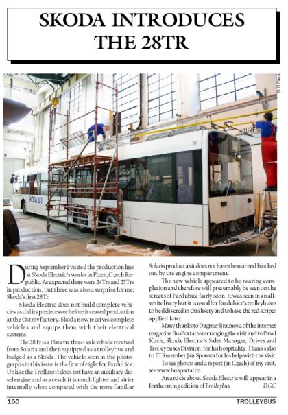 BUSportál pomáhá  šířit slávu českých trolejbusů ve světě. V magazínu Trolleybus