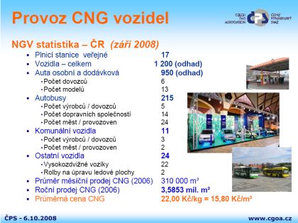 Ze semináře CNG v dopravě Jezdíme na zemní plyn Provoz CNG vozidel