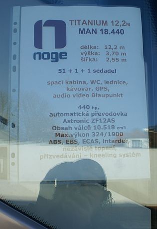 Autokar NOGE Titanium na podvozku MAN podruhé.