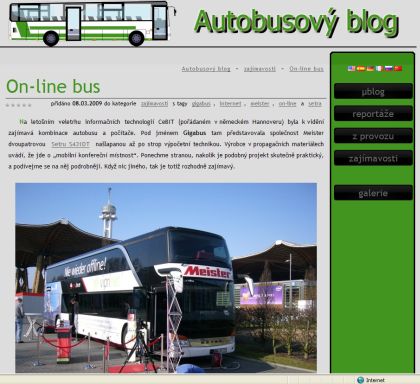 Galerie autobusů: Autobusový blog