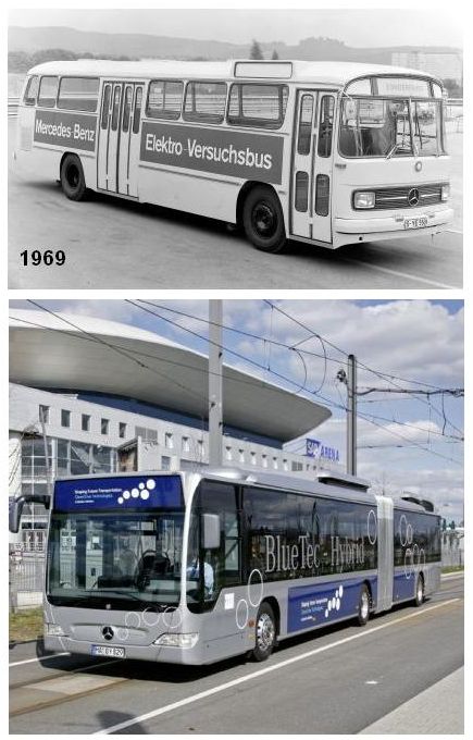 Nový hybridní autobus Mercedes-Benz v provozu.