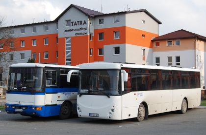Velikonoce jako malované: Dopravní pohlednice ze Slovenska - autobusy v Popradu.