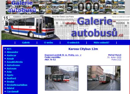 Pětitisícová Galerie autobusů.