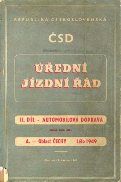 60 let ČSAD: Z jízdního řádu 1949 aneb