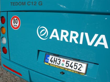 První CNG autobus TEDOM v barvách Arriva s celovozovou klimatizací