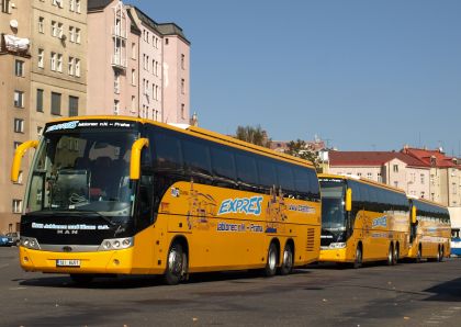 Záběry třínápravových autokarů Beulas/MAN pro EXPRES Jablonec nad Nisou - Praha