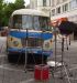 Český historický autobus v bratislavských exteriérech v záběrech z natáčení