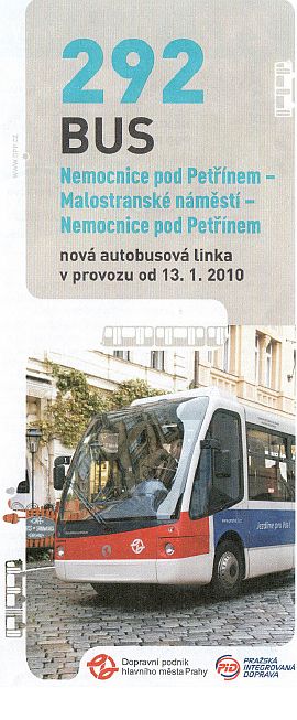 Elektrický minibus ZEUS na lince 292 od 13.1.2009