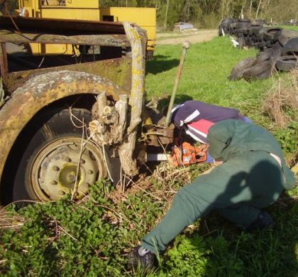 Vyprošťování a převoz autobusového veterána Gräf & Stift