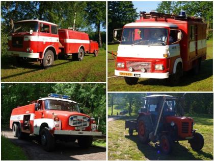 Hasičské vozy na oslavách 120 let SDH Kundratice