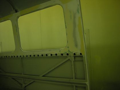 Záběry z postupu prací  na kloubovém autobuse Škoda 706 RTO-K 