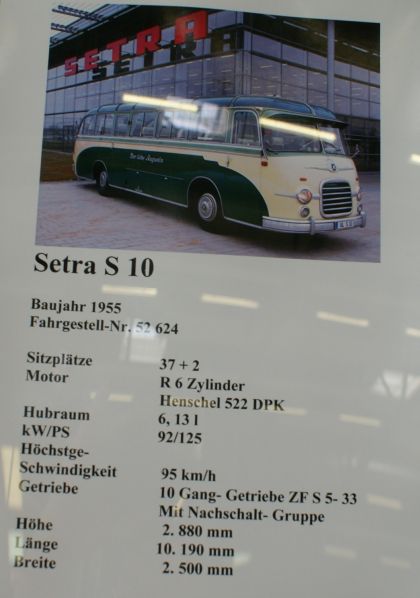 Třetí oldtimer v zákaznickém centru Setra - S10 z roku 1955