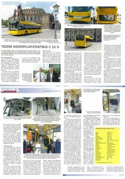 Městský dieselový autobus TEDOM C12 D testovali v Německu