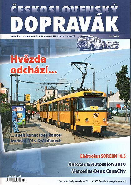 Vyšlo třetí  číslo časopisu ČESKOSLOVENSKÝ DOPRAVÁK 2010