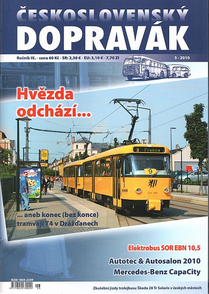 Vyšlo třetí číslo časopisu ČESKOSLOVENSKÝ DOPRAVÁK 2010