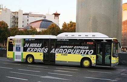 Nová CNG autobusová linka v Madridu spojuje letiště a centrum města