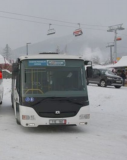 Tatranský elektrobus SOR  jako skibus 