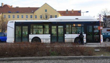 Testovací vůz Citelis 10.5 m na CNG v ulicích Kladna