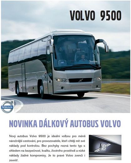 Test nového typu autokaru Volvo 9500 pro časopis Doprava a silnice