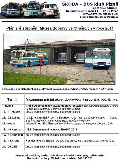 Kdy do Muzea dopravy ve Strašicích v sezoně 2011