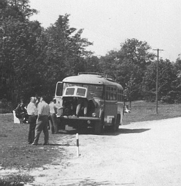 Autobus Tatra 111 na zájezdu Tatry Smíchov do NDR v roce 1964