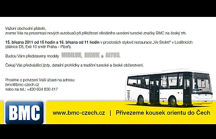 Prezentace tureckých autobusů BMC pro dopravní profesionály 