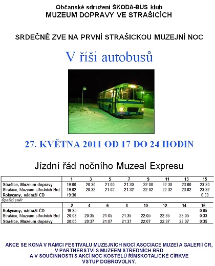 27.5.2011 - První strašická muzejní noc V Muzeu dopravy ve Strašicích 