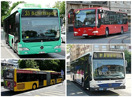 Na návštěvě v Basileji II.: Zachycené autobusy jsou německé značky,